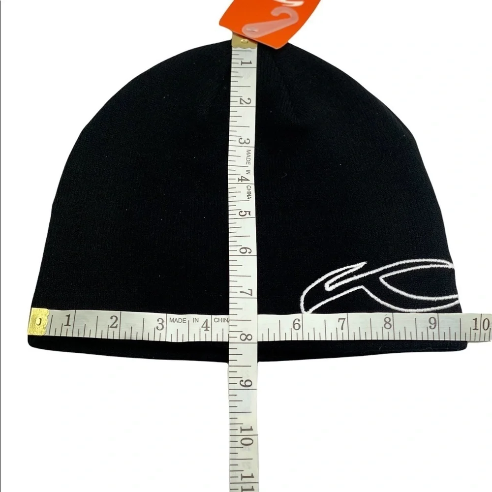 KJUS Embroidered Logo Ribbed Knit Black Beanie